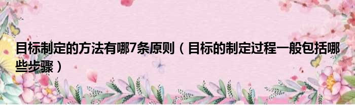 目标制定的方法有哪7条原则 目标的制定过程一般包括哪些步骤