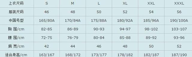 裤子XXXL是什么尺码（衣服尺码对照表参考手册）(图7)