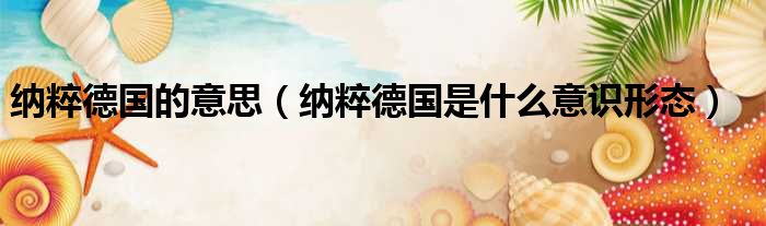 纳粹德国的意思 纳粹德国是什么意识形态