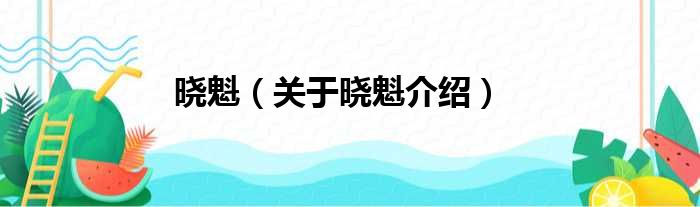 晓魁 关于晓魁介绍