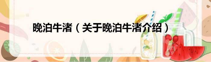 晚泊牛渚 关于晚泊牛渚介绍