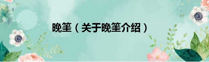 晚筀 关于晚筀介绍