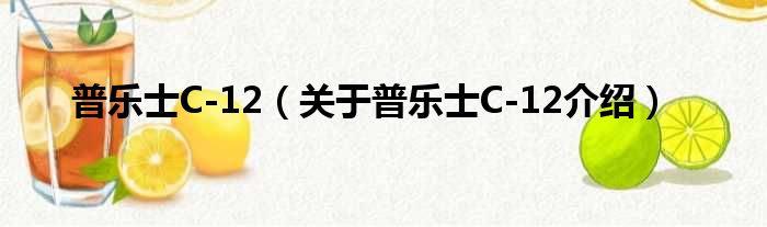 普乐士C 12 关于普乐士C 12介绍