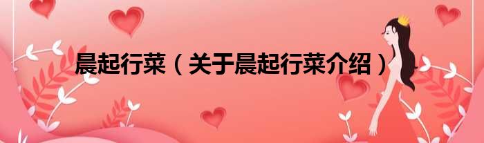 晨起行菜 关于晨起行菜介绍
