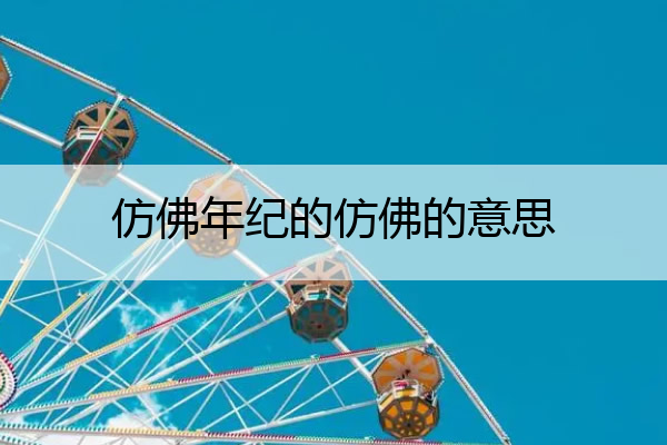仿佛年纪的仿佛的意思 仿佛年纪的仿佛的意思是什么