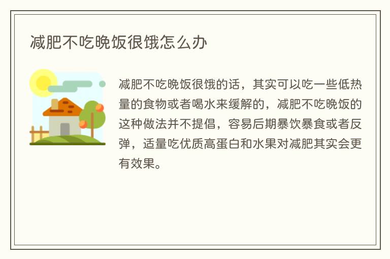 减肥不吃晚饭很饿怎么办