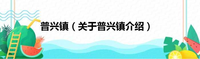普兴镇 关于普兴镇介绍