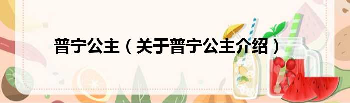 普宁公主 关于普宁公主介绍
