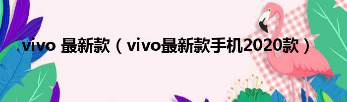 vivo 最新款 vivo最新款手机2020款