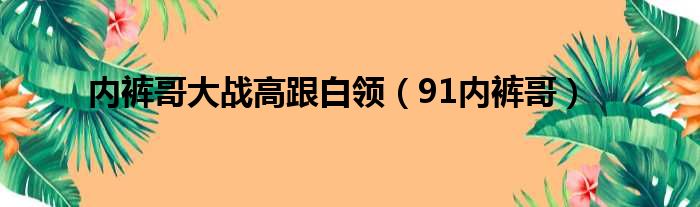 内裤哥大战高跟白领 91内裤哥