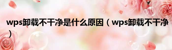 wps卸载不干净是什么原因 wps卸载不干净