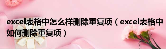 excel表格中怎么样删除重复项 excel表格中如何删除重复项