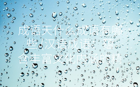 成语天什么成语有哪些 (汉语成语：蕴含丰富文化内涵的精华)