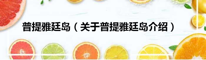 普提雅廷岛 关于普提雅廷岛介绍