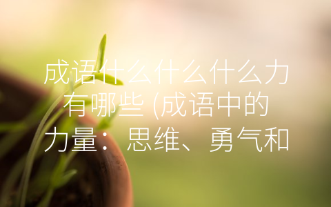 成语什么什么什么力有哪些 (成语中的力量：思维、勇气和智慧)