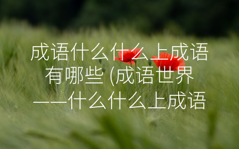 成语什么什么上成语有哪些 (成语世界——什么什么上成语大全)