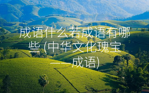 成语什么若成语有哪些 (中华文化瑰宝——成语)