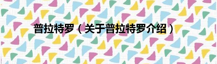 普拉特罗 关于普拉特罗介绍