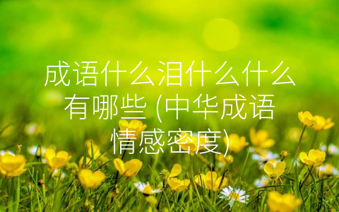 成语什么泪什么什么有哪些 (中华成语情感密度)