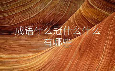 成语什么冠什么什么有哪些