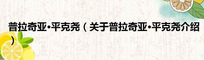 普拉奇亚·平克尧 关于普拉奇亚·平克尧介绍