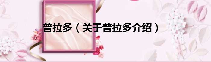 普拉多 关于普拉多介绍