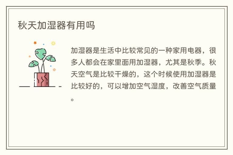 秋天加湿器有用吗