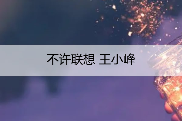不许联想 王小峰
