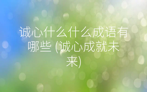 诚心什么什么成语有哪些 (诚心成就未来)