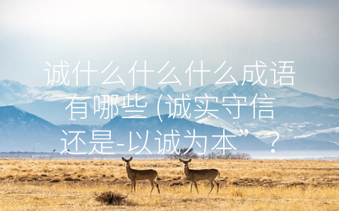 诚什么什么什么成语有哪些 (诚实守信还是-以诚为本”？——关于诚什么什么什么的探讨)