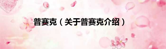 普赛克 关于普赛克介绍