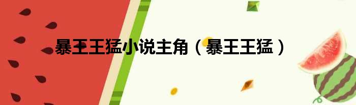 暴王王猛小说主角 暴王王猛