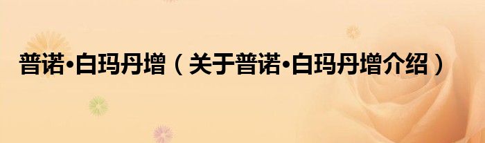 普诺·白玛丹增 关于普诺·白玛丹增介绍