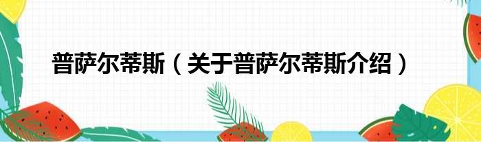 普萨尔蒂斯 关于普萨尔蒂斯介绍