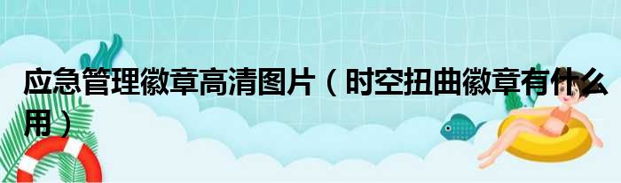 应急管理徽章高清图片 时空扭曲徽章有什么用