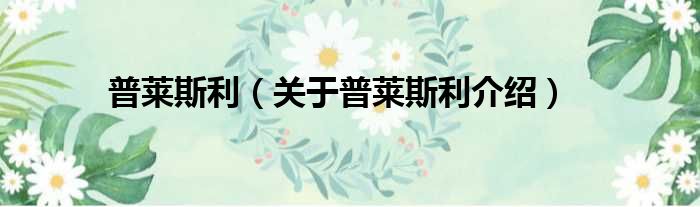 普莱斯利 关于普莱斯利介绍