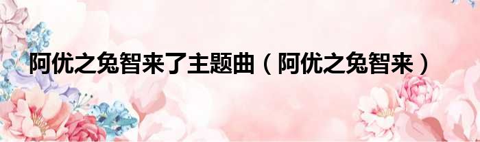 阿优之兔智来了主题曲 阿优之兔智来