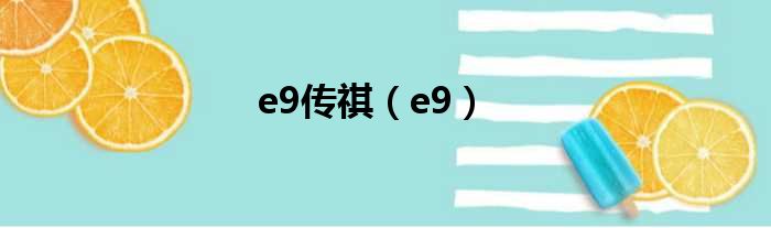 e9传祺 e9