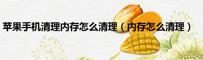 苹果手机清理内存怎么清理 内存怎么清理