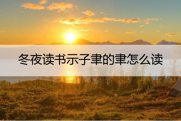 冬夜读书示子聿的聿怎么读 冬夜读书示子聿的读音