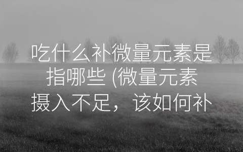 吃什么补微量元素是指哪些 (微量元素摄入不足，该如何补充？)