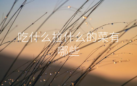 吃什么拉什么的菜有哪些