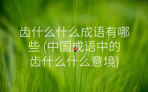 齿什么什么成语有哪些 (中国成语中的齿什么什么意境)