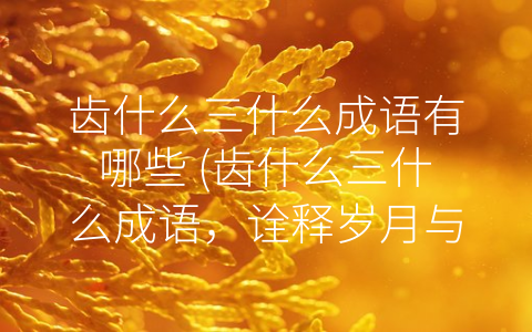 齿什么三什么成语有哪些 (齿什么三什么成语，诠释岁月与人生)