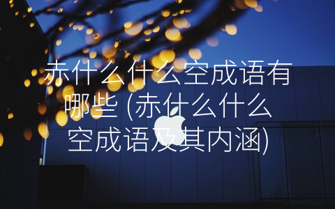 赤什么什么空成语有哪些 (赤什么什么空成语及其内涵)