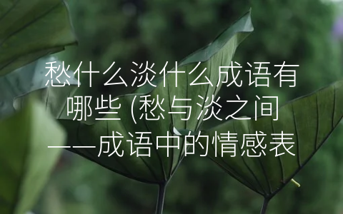 愁什么淡什么成语有哪些 (愁与淡之间——成语中的情感表达)