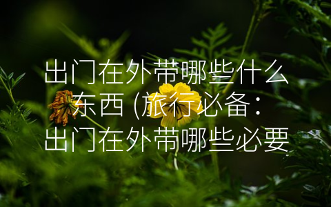 出门在外带哪些什么东西 (旅行必备：出门在外带哪些必要物品？)