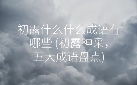 初露什么什么成语有哪些 (初露神采，五大成语盘点)