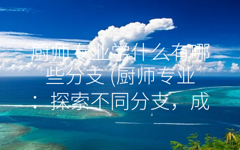 厨师专业学什么有哪些分支 (厨师专业：探索不同分支，成就精湛佳肴)