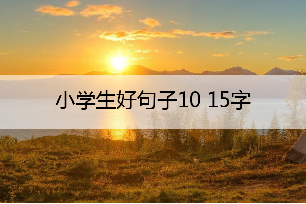 小学生好句子10 15字 小学生好句大全十字